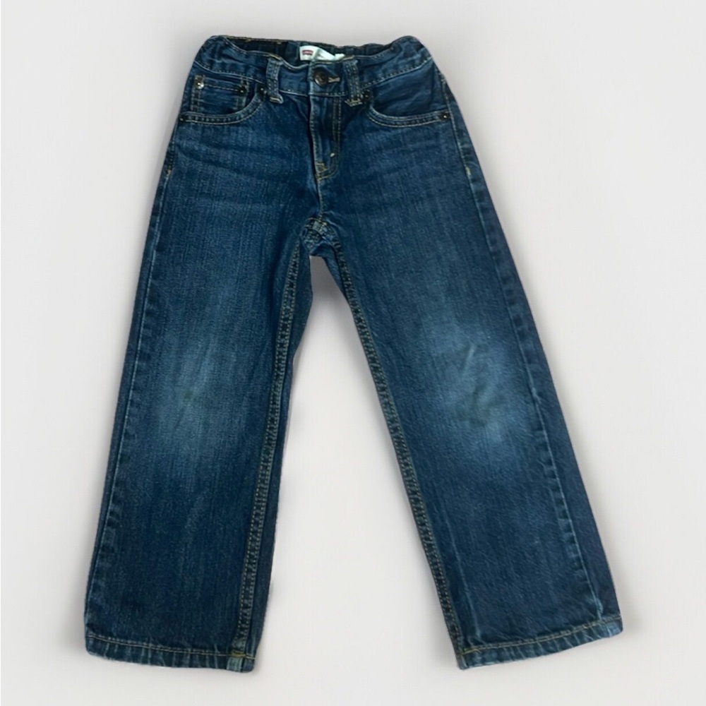 Levi’s 505 Baby Dark Denim Blue Jeans sz 4 Reg elasticized adjustable waist